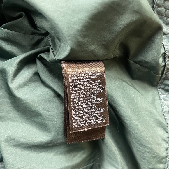 The North Face Jacket Parkina Womens Small Goose Down Long Coat Green Fur Hood - Picture 6 of 13